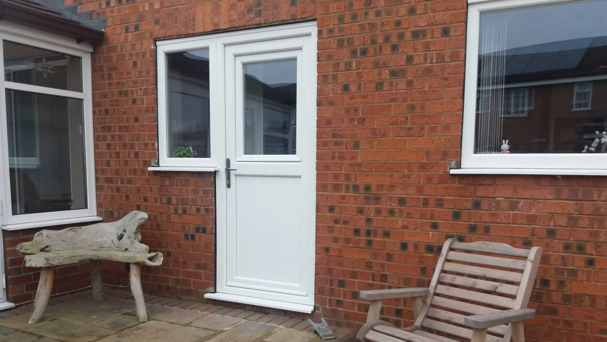 white upvc door
