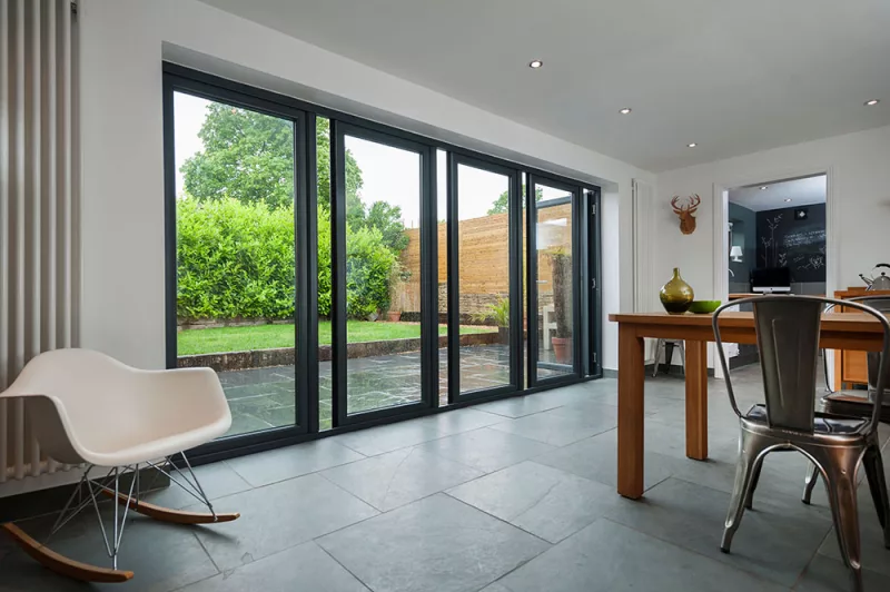 black upvc bifold doors