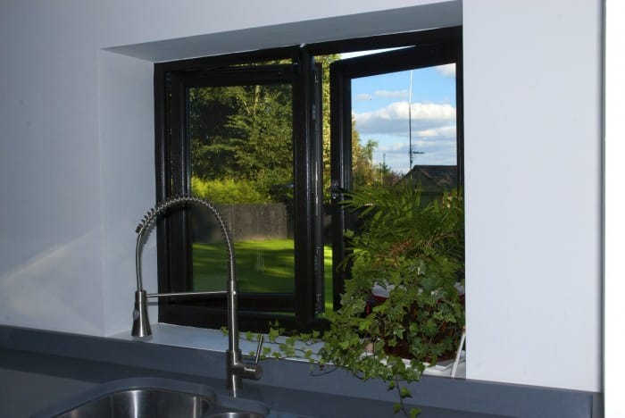 black grain triple glazed casement windows