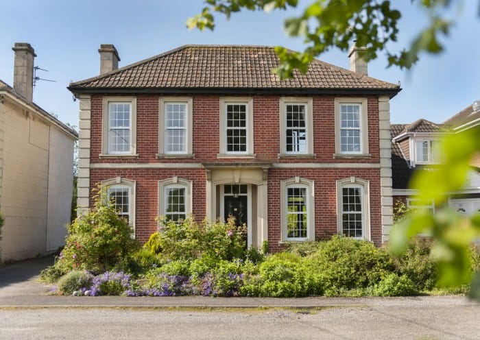 sash windows on large house