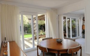 French doors with kitchen table