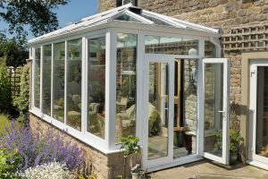 glass roof extension coral windows